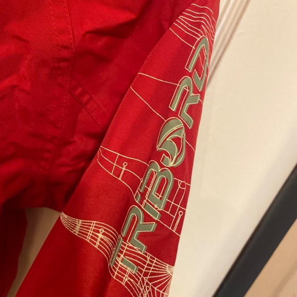 VINTAGE TRIBORD DECATHLON RED HOODED RAIN JACKET HOODIE COLD WINTER SNOW SZ 8 - Picture 5 of 13